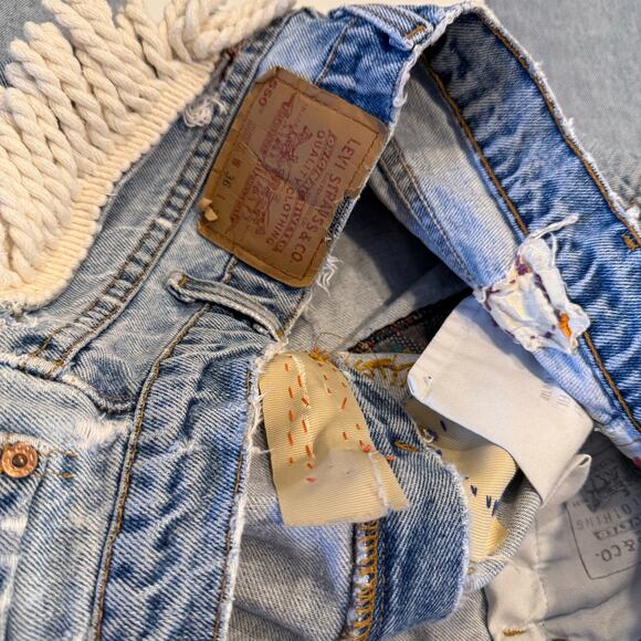 LEVI'S reworked upcycled vintage CUSTOM boho patchwork garden bugs insects 32 - Picture 3 of 12